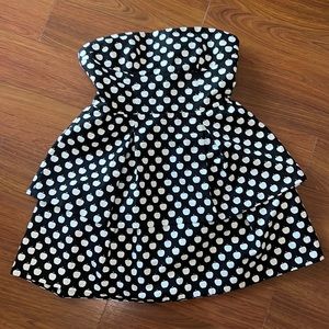 NWOT Kate spade apple black and white strapless dress size 12